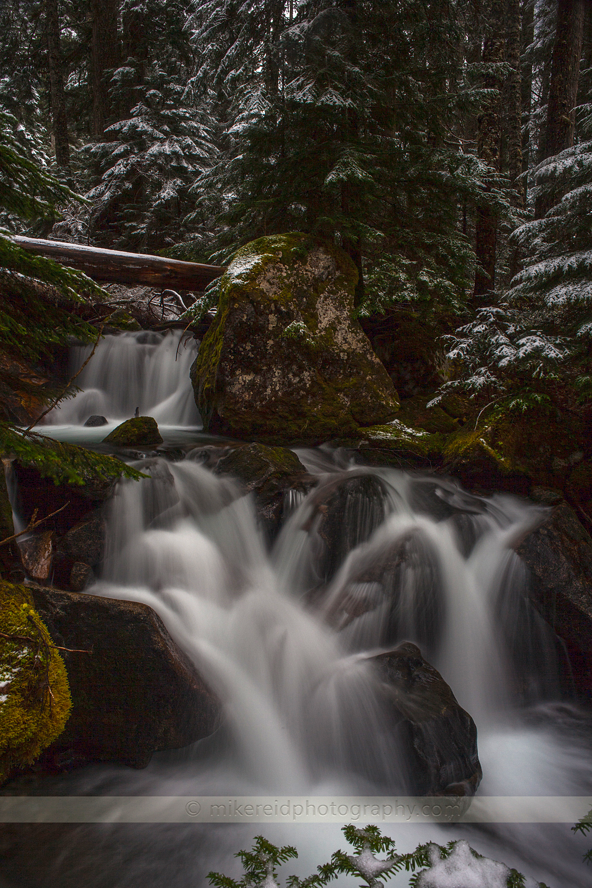 Cold Winter Washington Stream Falls